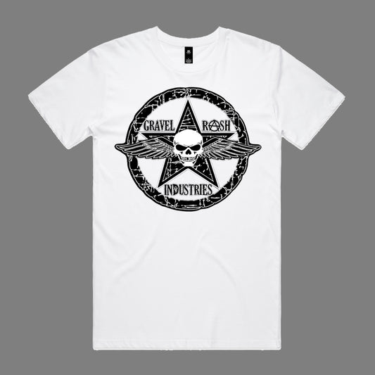 White Tee Black Logo